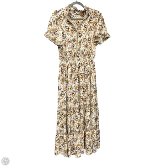 Dress Casual Maxi By Max Studio In Tan & White, Size: M