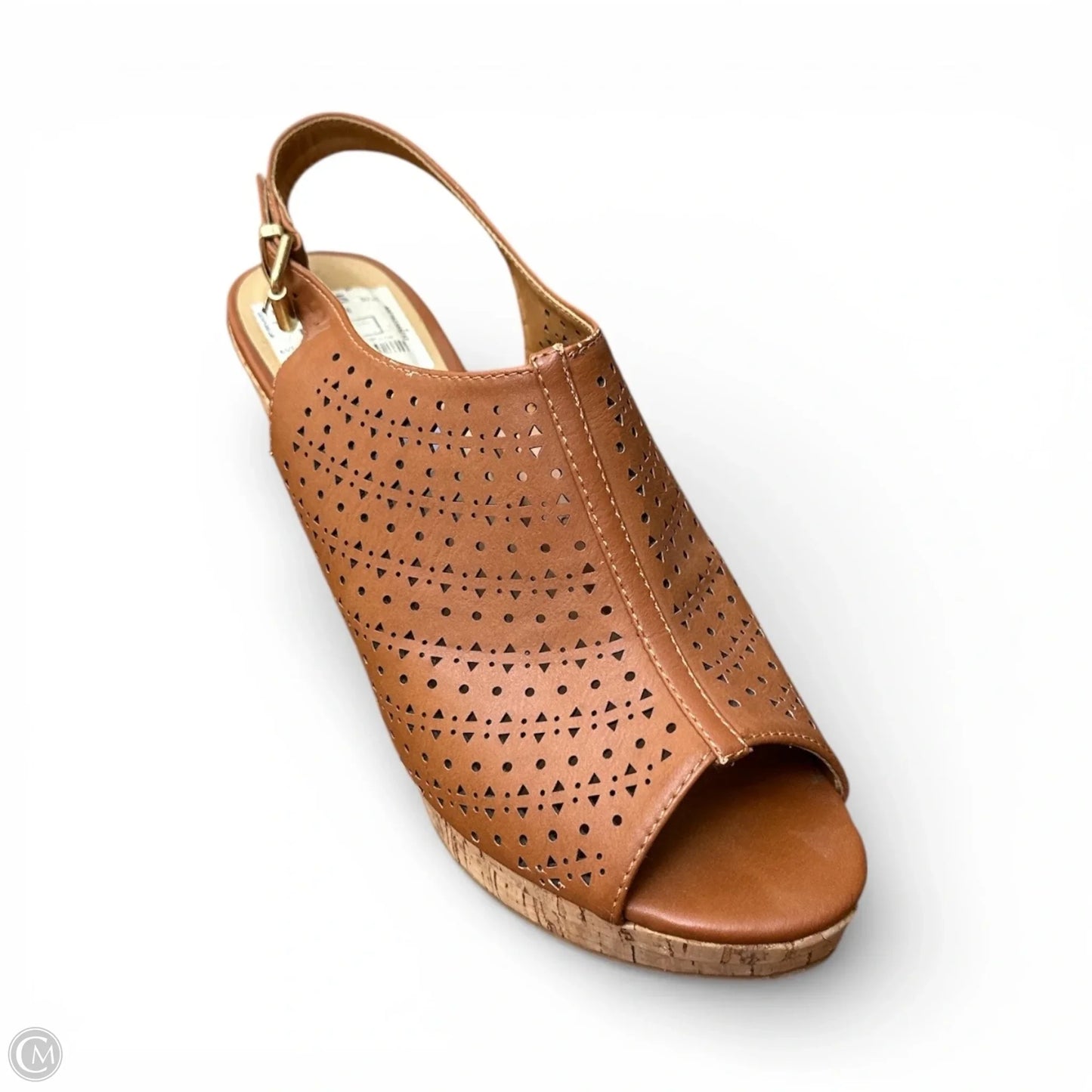 Sandals Heels Wedge By Soda In Tan, Size: 8.5