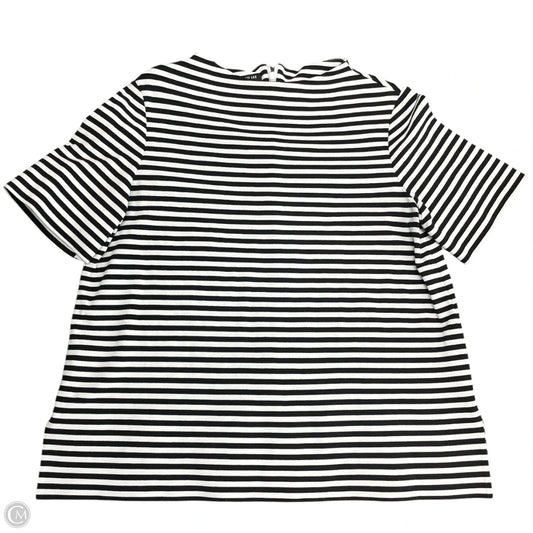 Top Short Sleeve Designer By Lafayette 148 In Black & White, Size: M