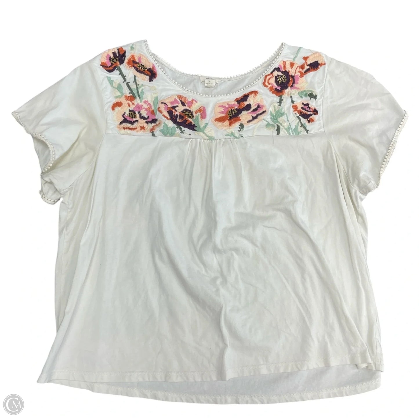 Top Short Sleeve By Tiny In Cream, Size: L