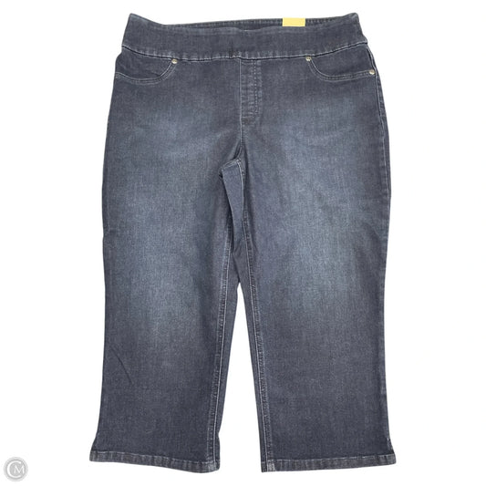 Jeans Cropped By Chicos In Blue Denim, Size: 14