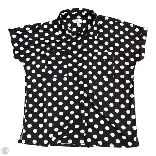 Top Short Sleeve By Kim Rogers In Polkadot Pattern, Size: M