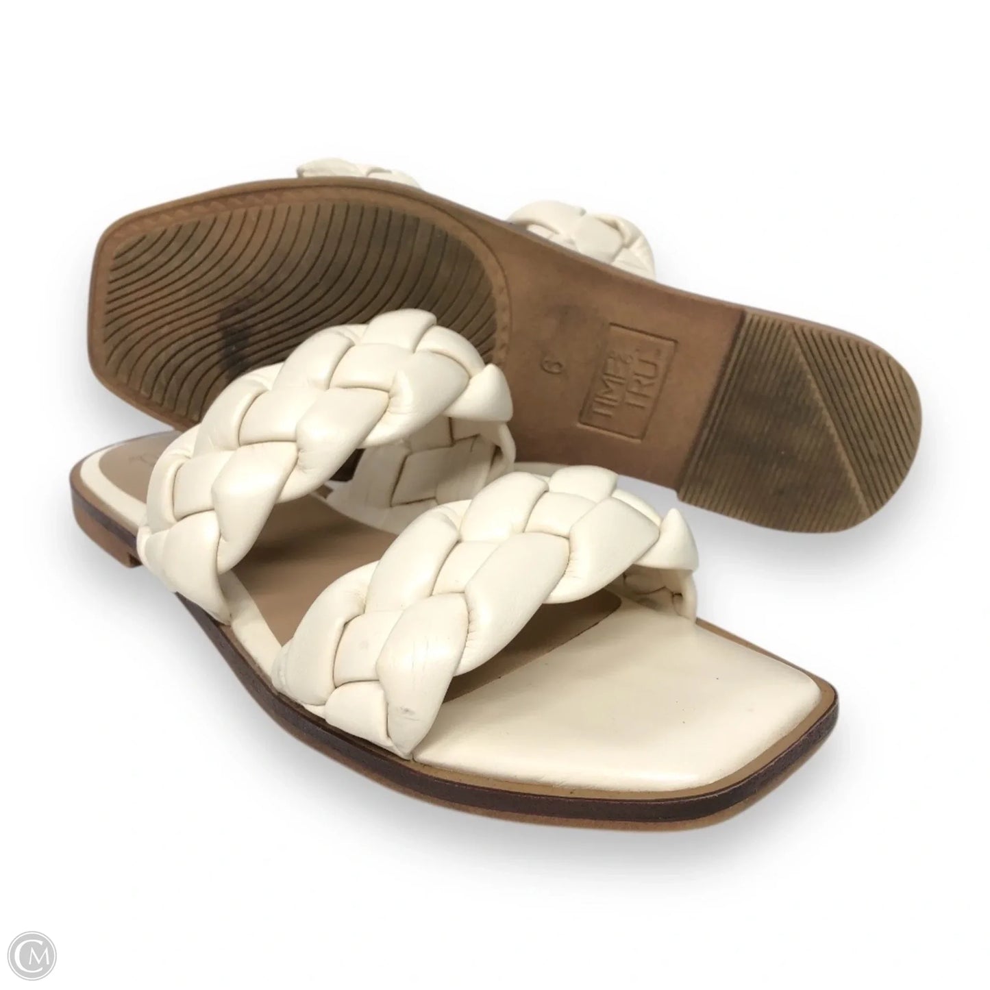 Sandals Flats By Time And Tru In Cream, Size: 6