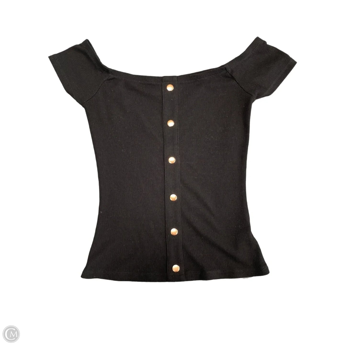 Top Short Sleeve By Guess In Black, Size: S