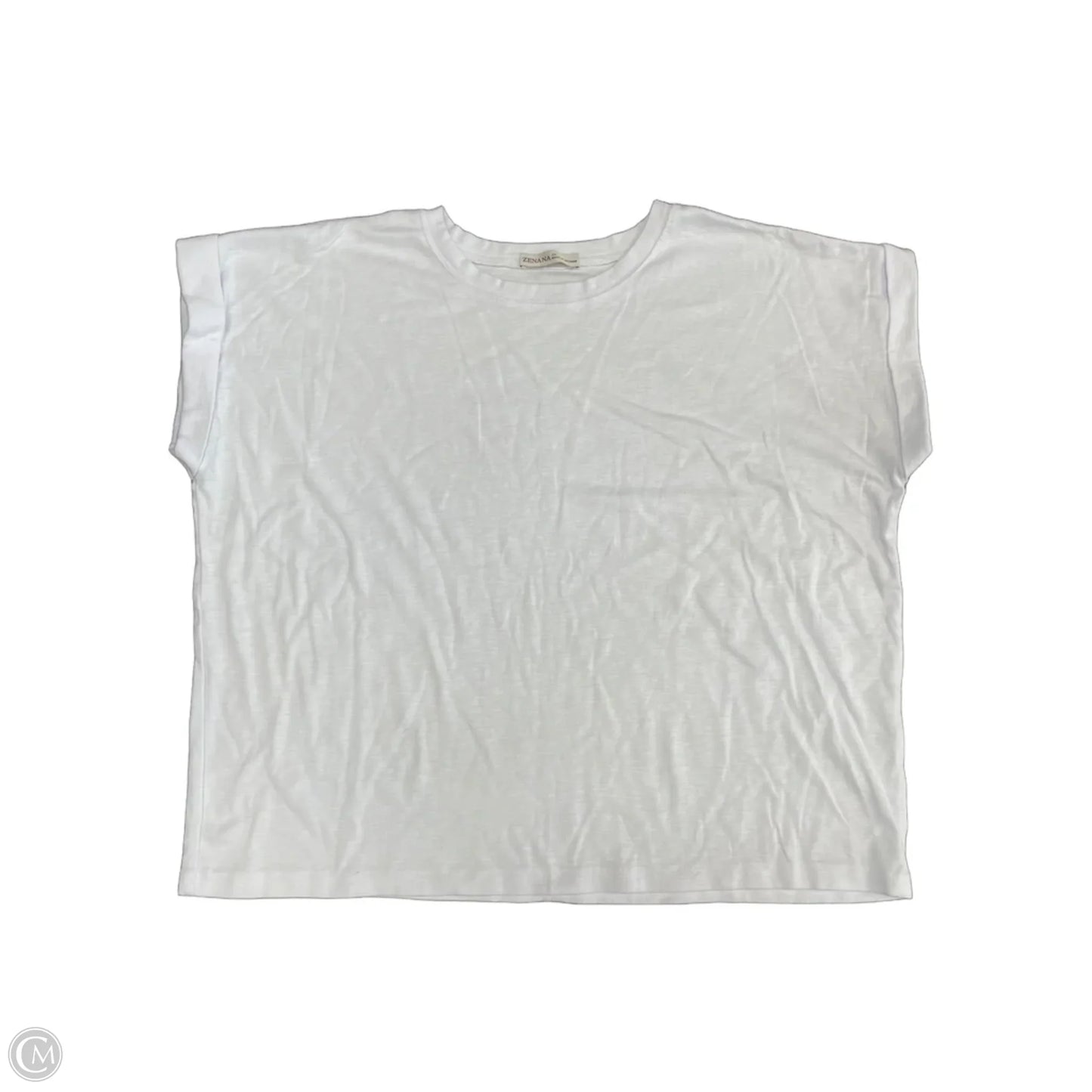 Top Short Sleeve By Zenana In White, Size: 2x
