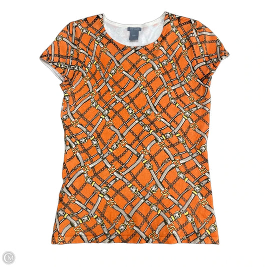 Top Short Sleeve By Ann Taylor In Orange, Size: S