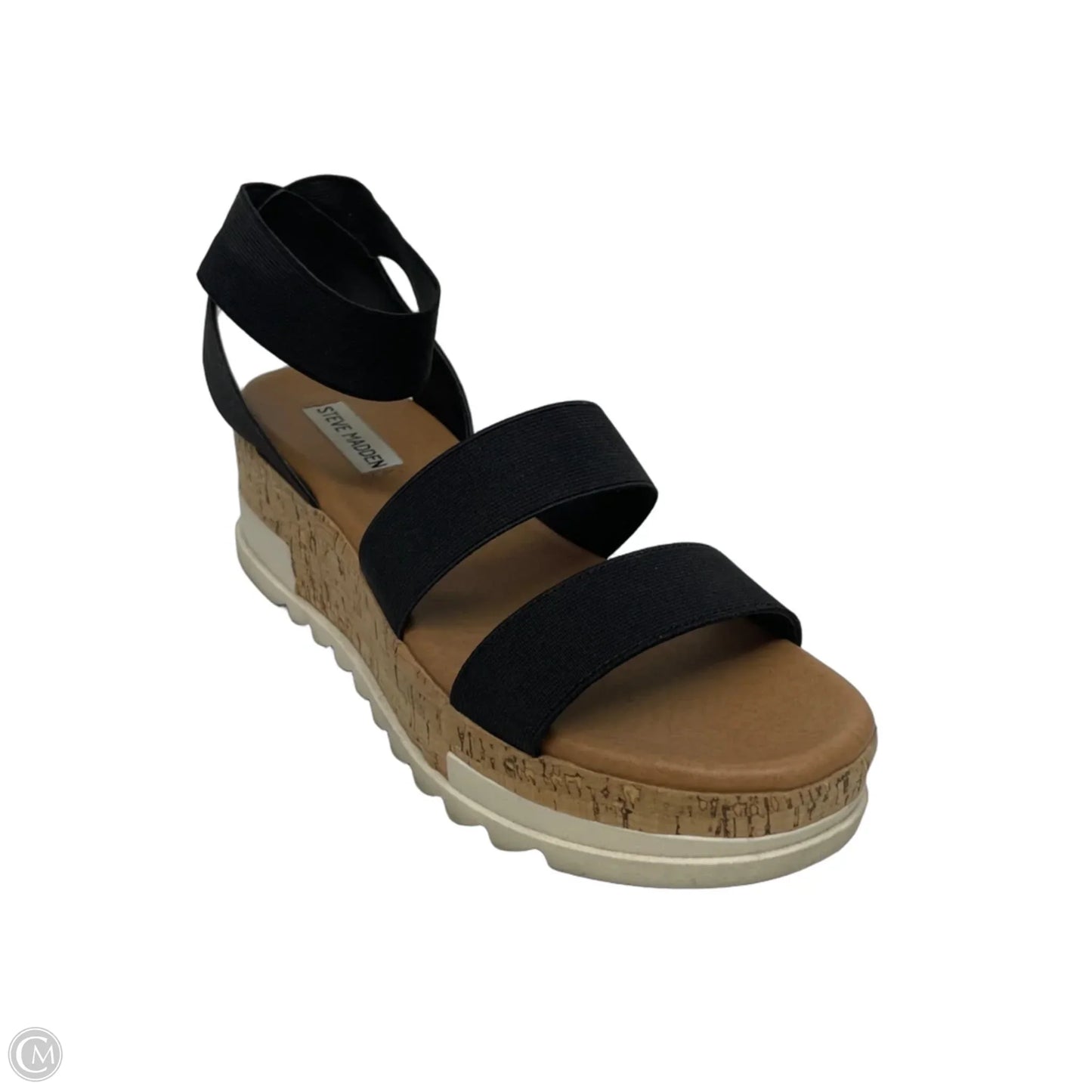 Sandals Heels Platform By Steve Madden In Black & Tan, Size: 9