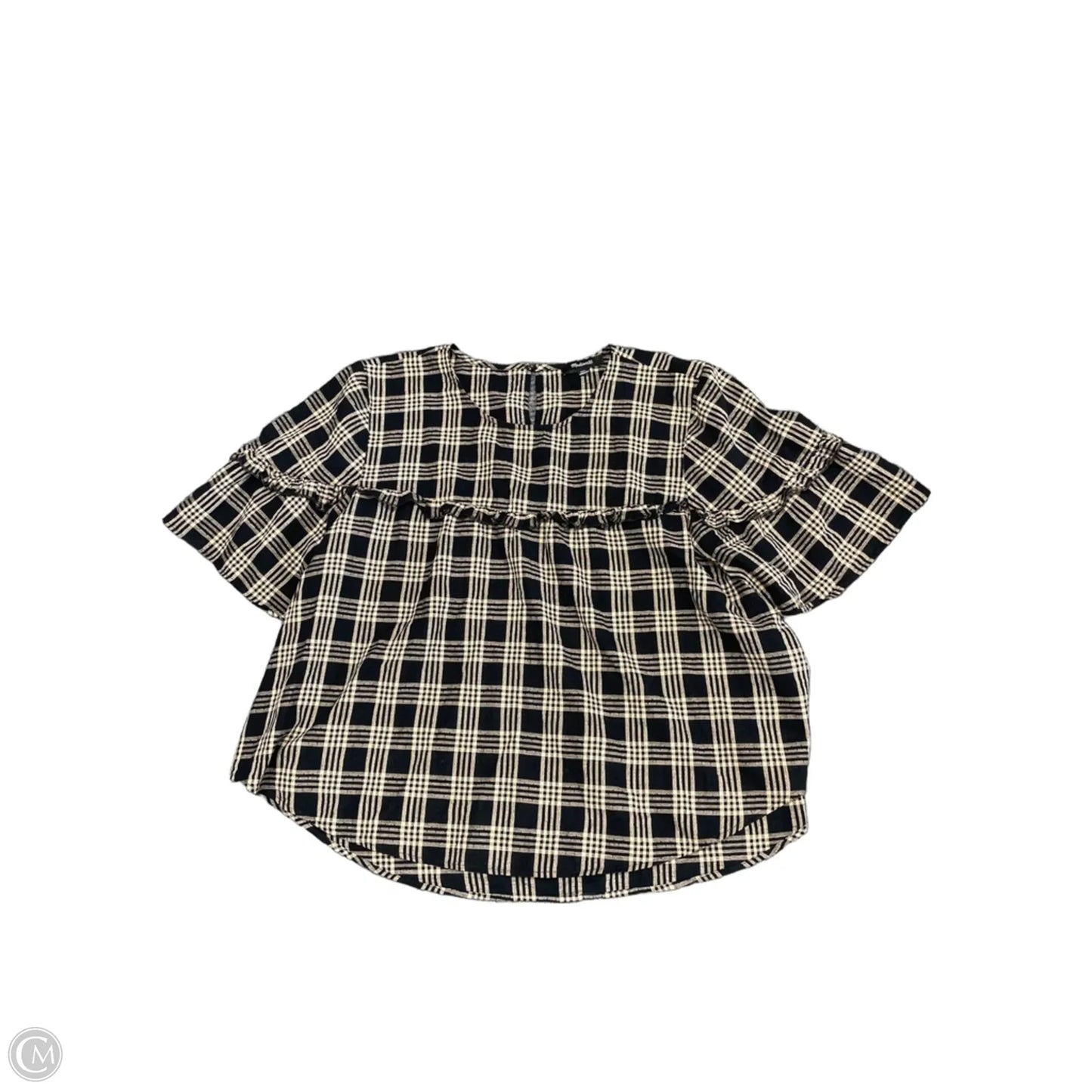 Top Short Sleeve By Madewell In Black & Cream, Size: Xxl