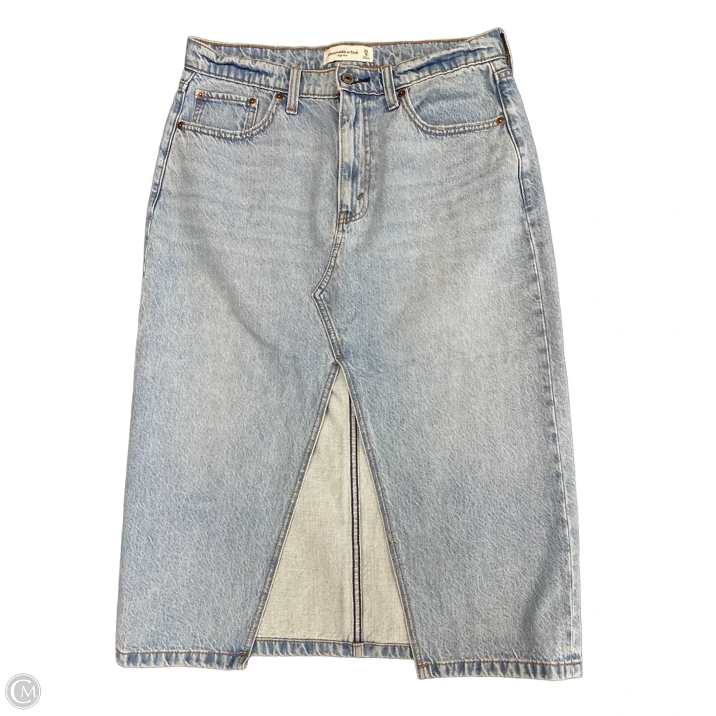 Skirt Midi By Abercrombie And Fitch In Blue Denim, Size: 8