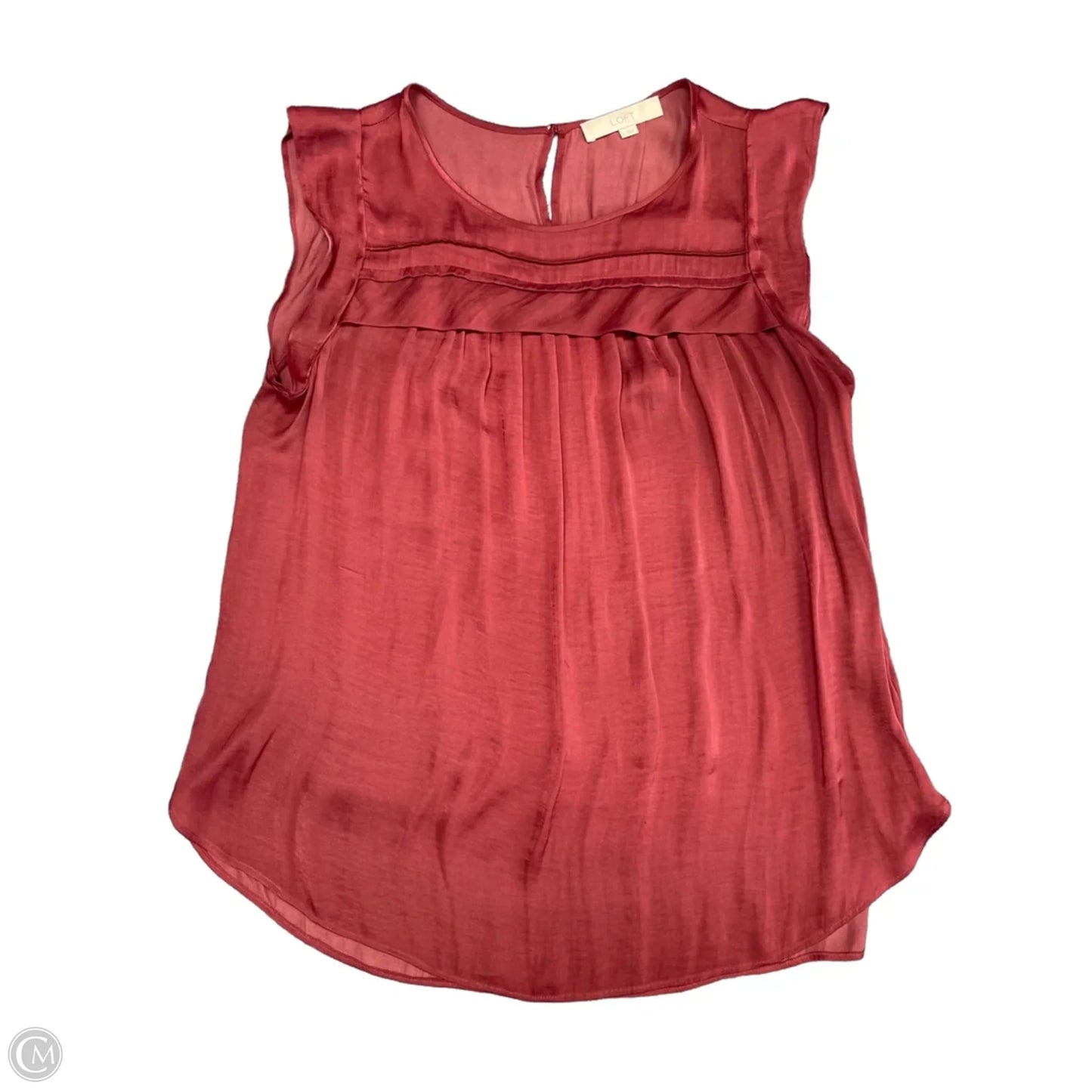 Top Sleeveless By Loft In Red, Size: L