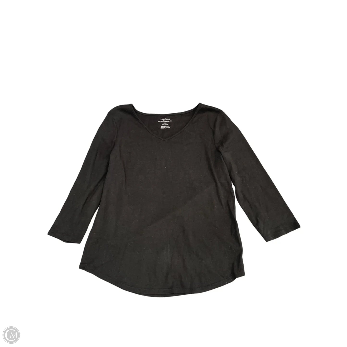 Top 3/4 Sleeve By Chicos In Black, Size: M