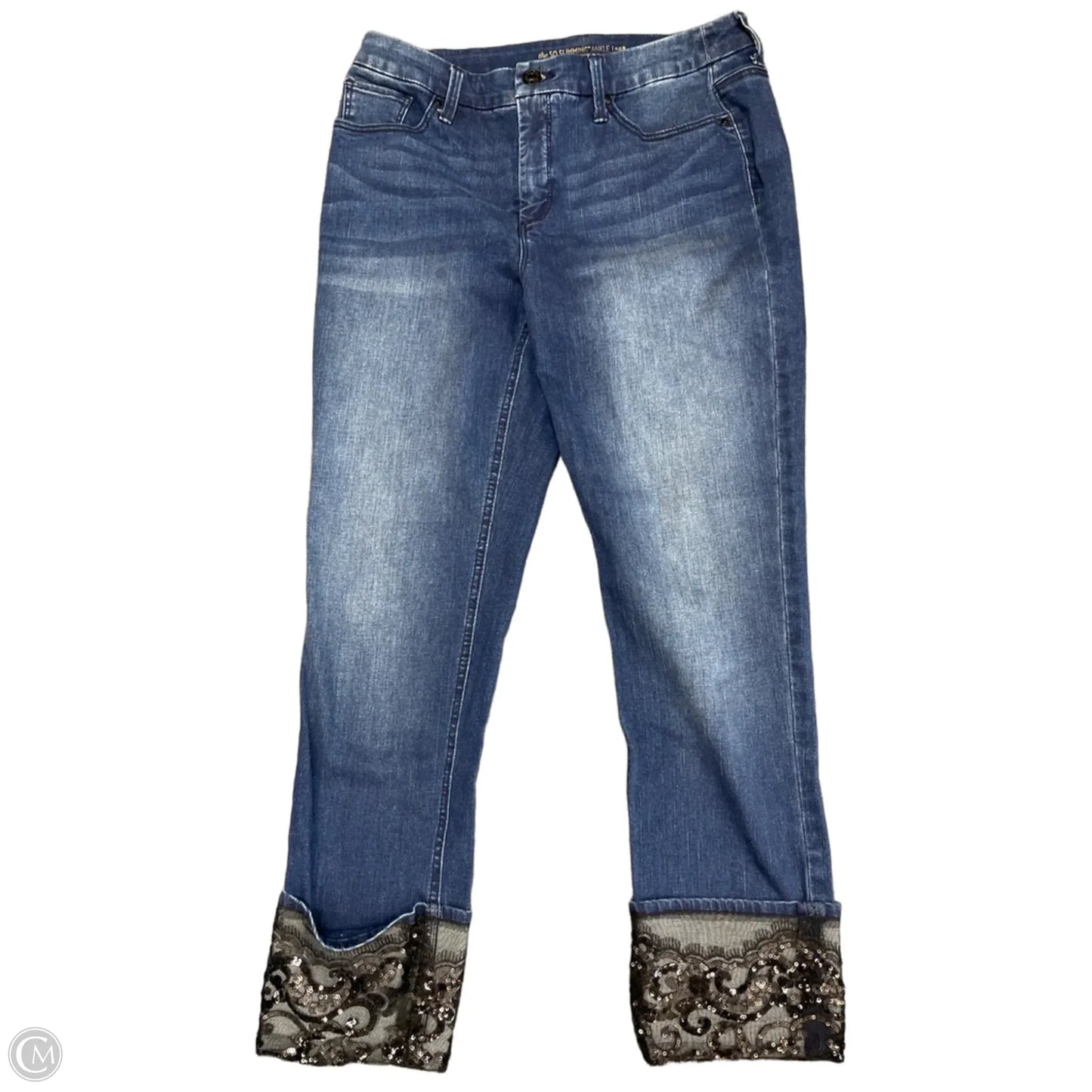 Jeans Skinny By Chicos In Black & Blue, Size: 6
