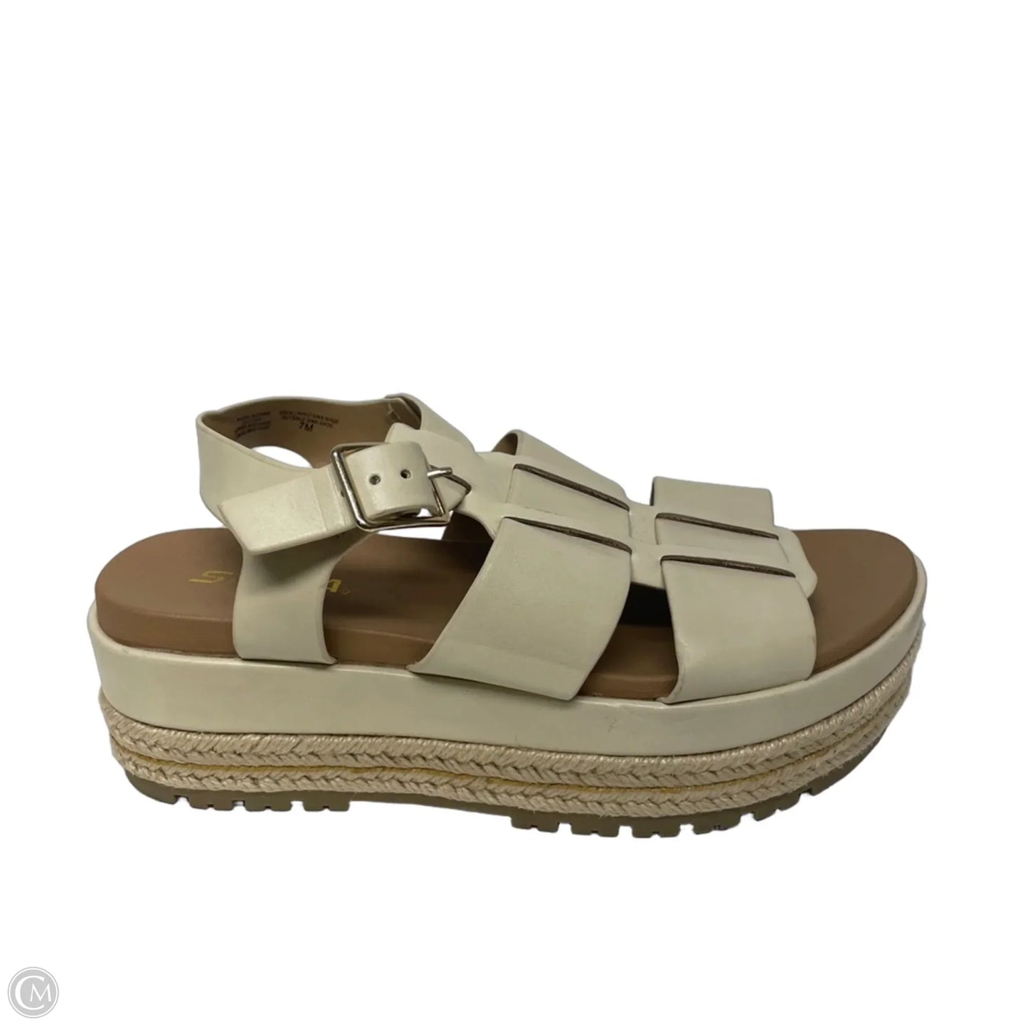 Sandals Heels Platform By Soda In Tan, Size: 7