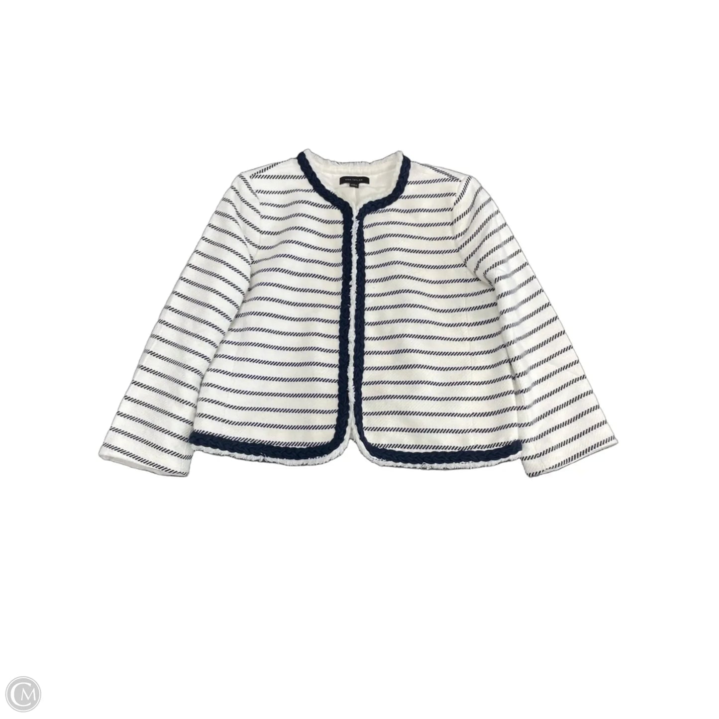 Blazer By Ann Taylor In Blue & White, Size: 8