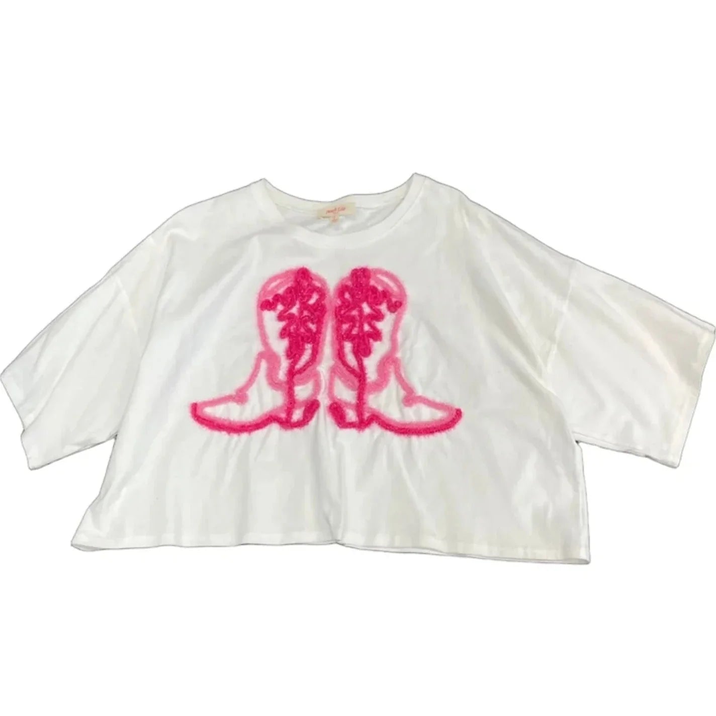 Top Short Sleeve By Clothes Mentor In Pink & White, Size: L
