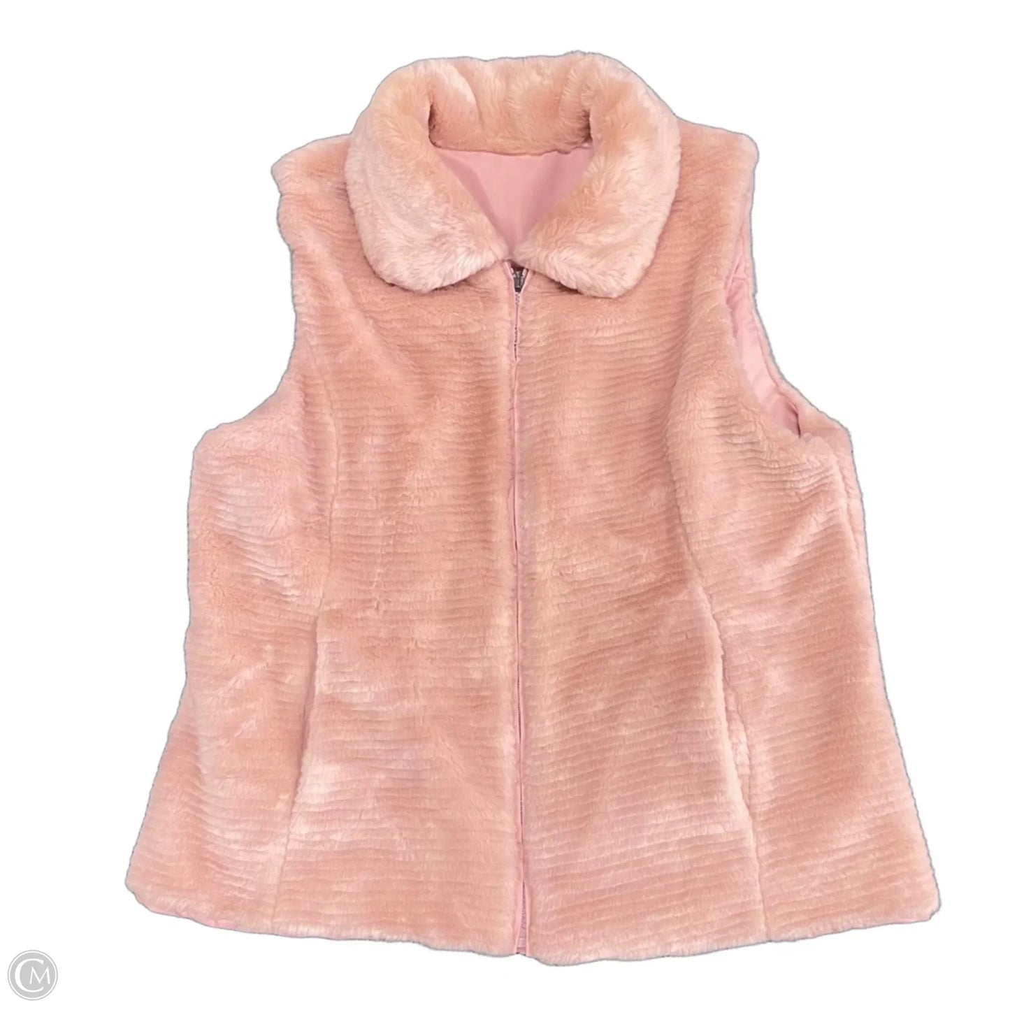 Vest Faux Fur & Sherpa By Liz Claiborne In Pink, Size: Xl