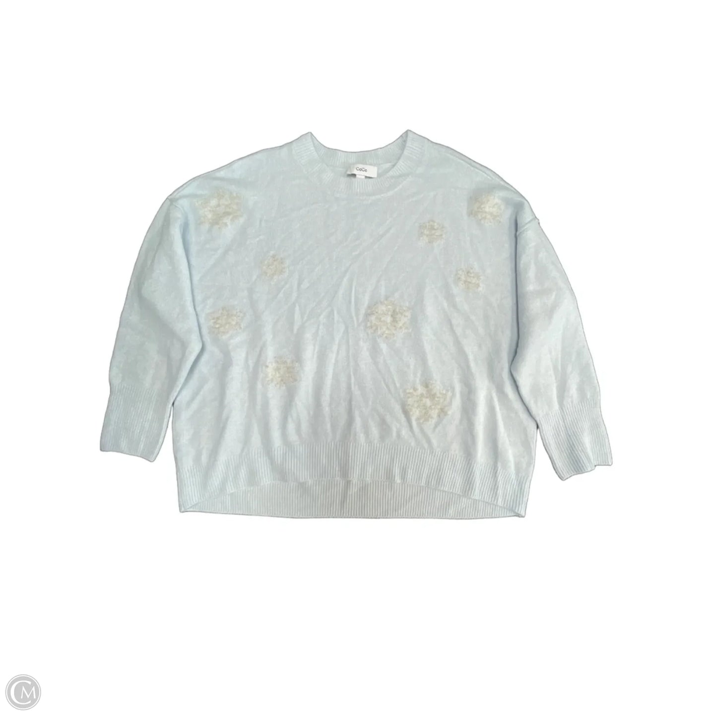 Sweater By Cece In Blue & Silver, Size: L