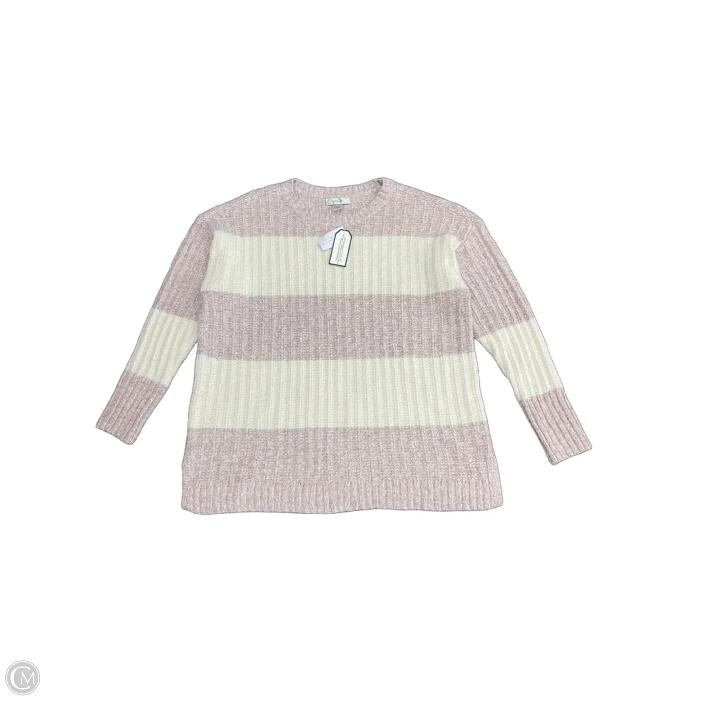 Sweater By Cj Banks In Cream & Pink, Size: 1x