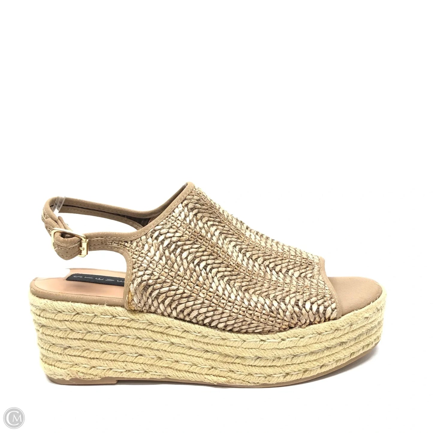Sandals Heels Wedge By Steve Madden In Beige, Size: 10