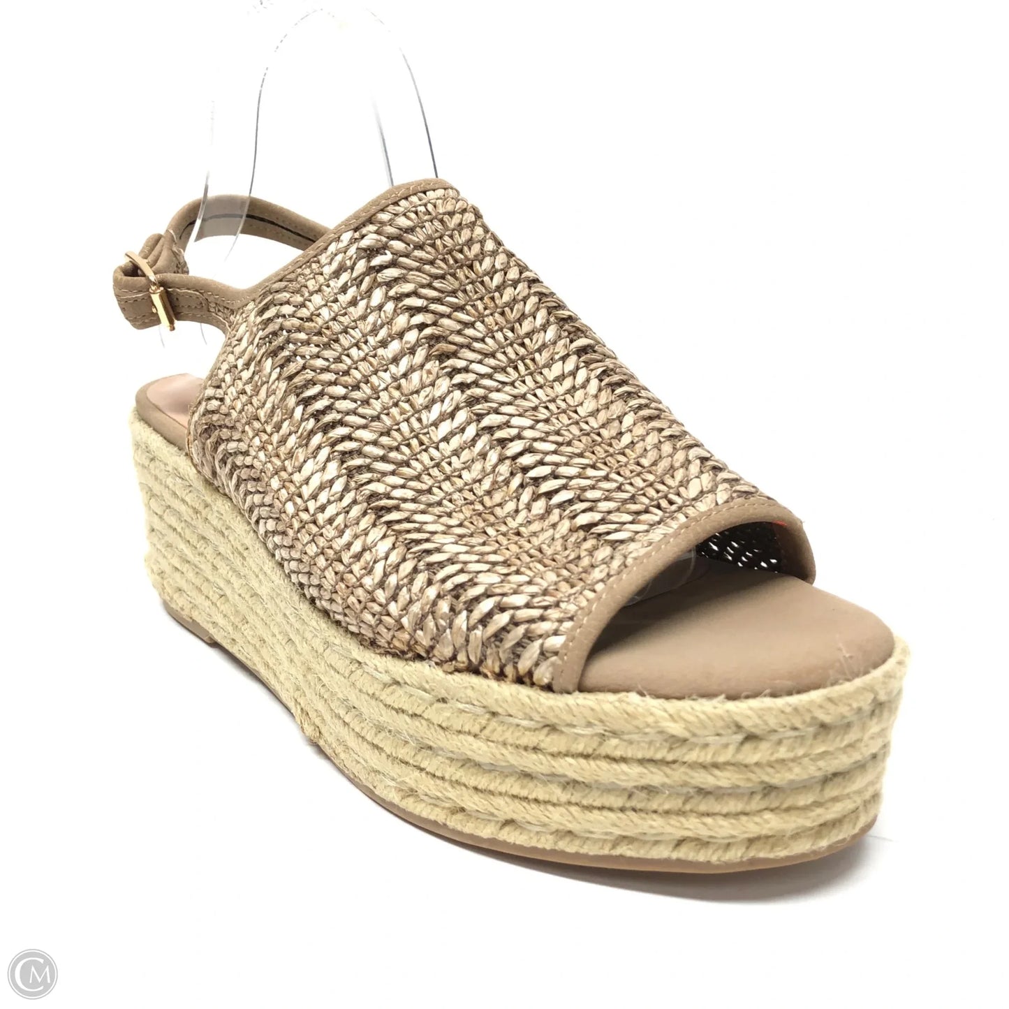 Sandals Heels Wedge By Steve Madden In Beige, Size: 10
