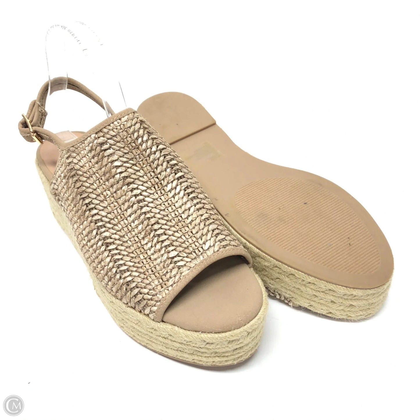 Sandals Heels Wedge By Steve Madden In Beige, Size: 10