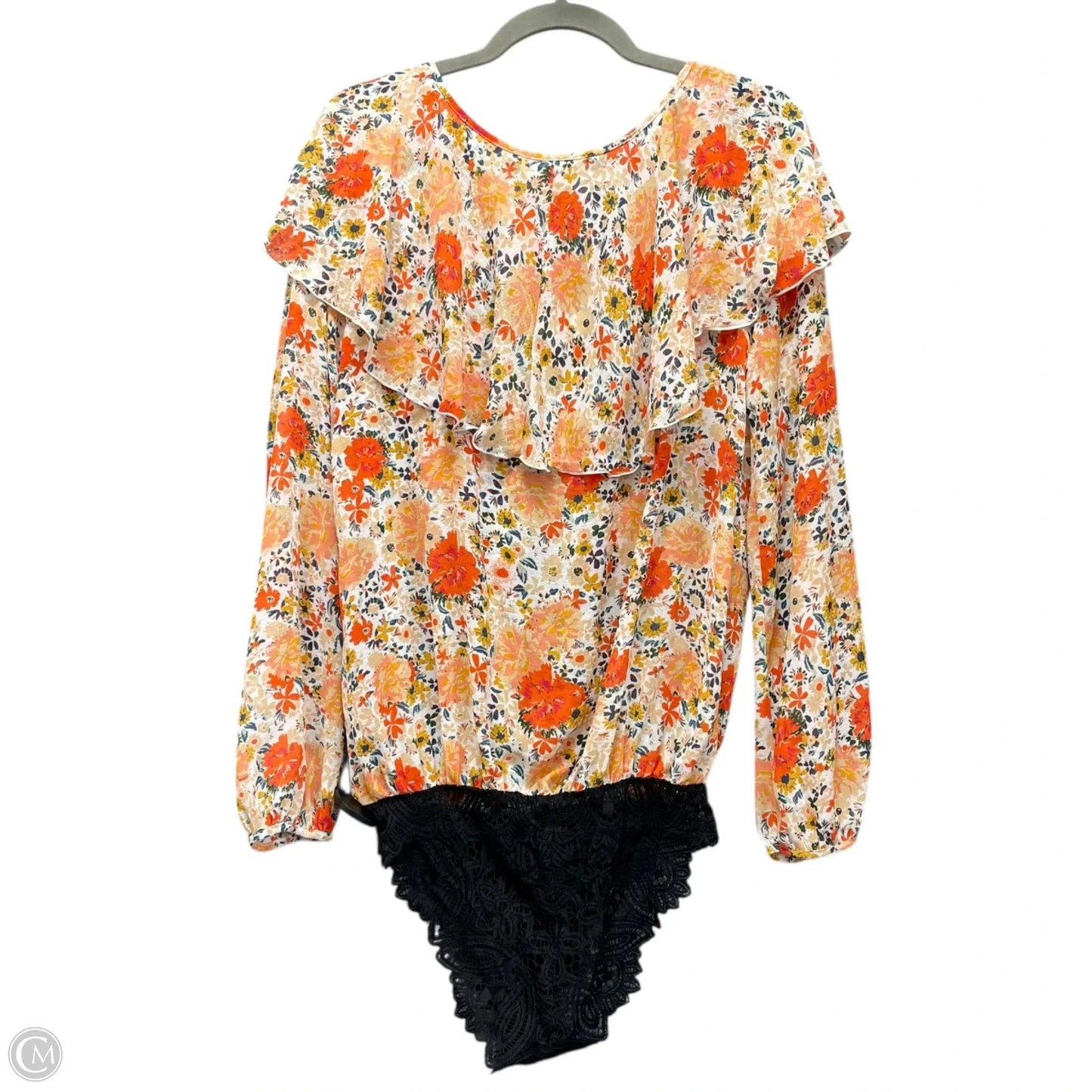 Bodysuit By Free People In Orange & Pink, Size: S