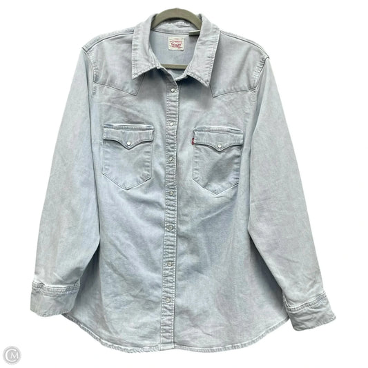 Jacket Shirt By Levis In Blue Denim, Size: 2x