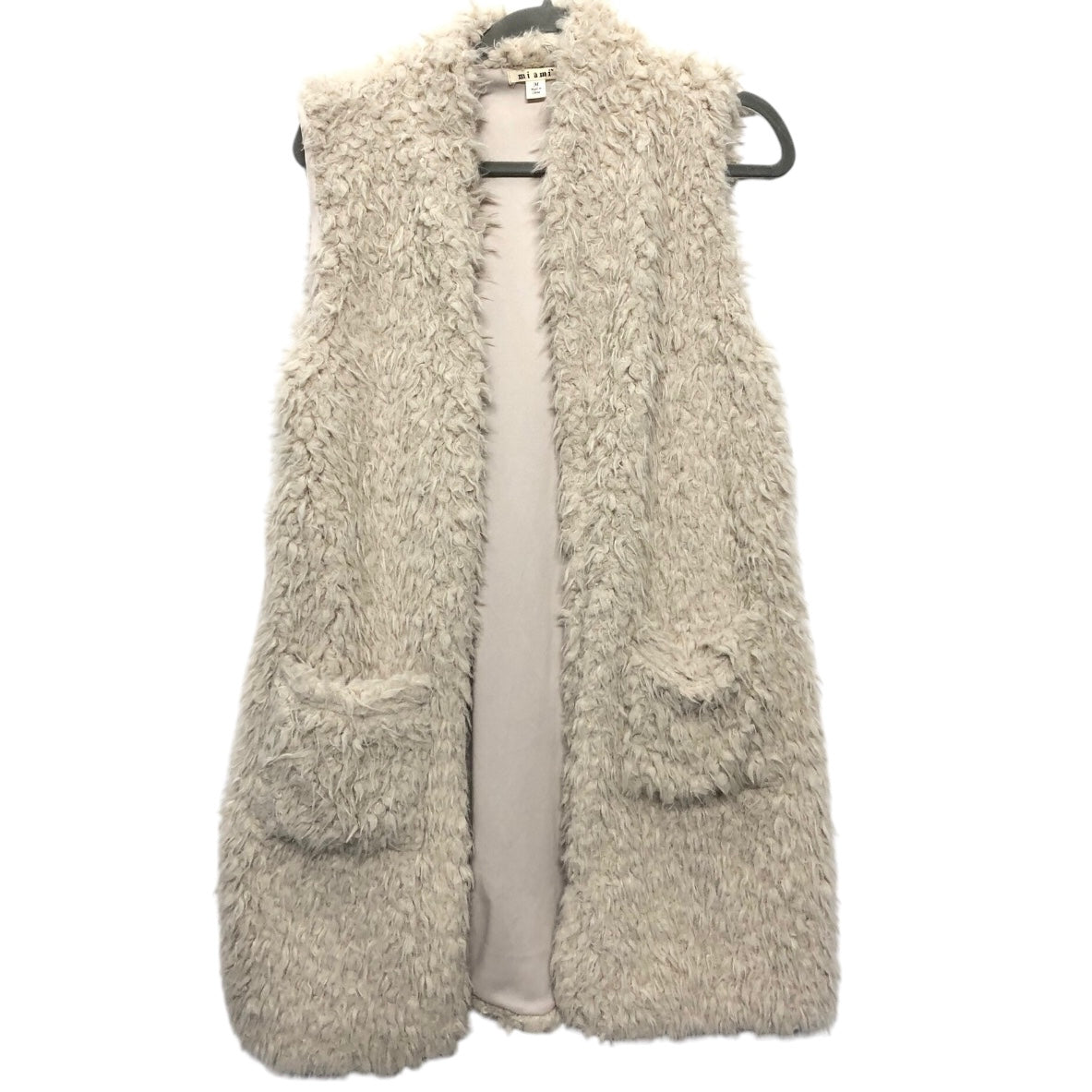 Vest Faux Fur & Sherpa By Miami In Cream, Size: M