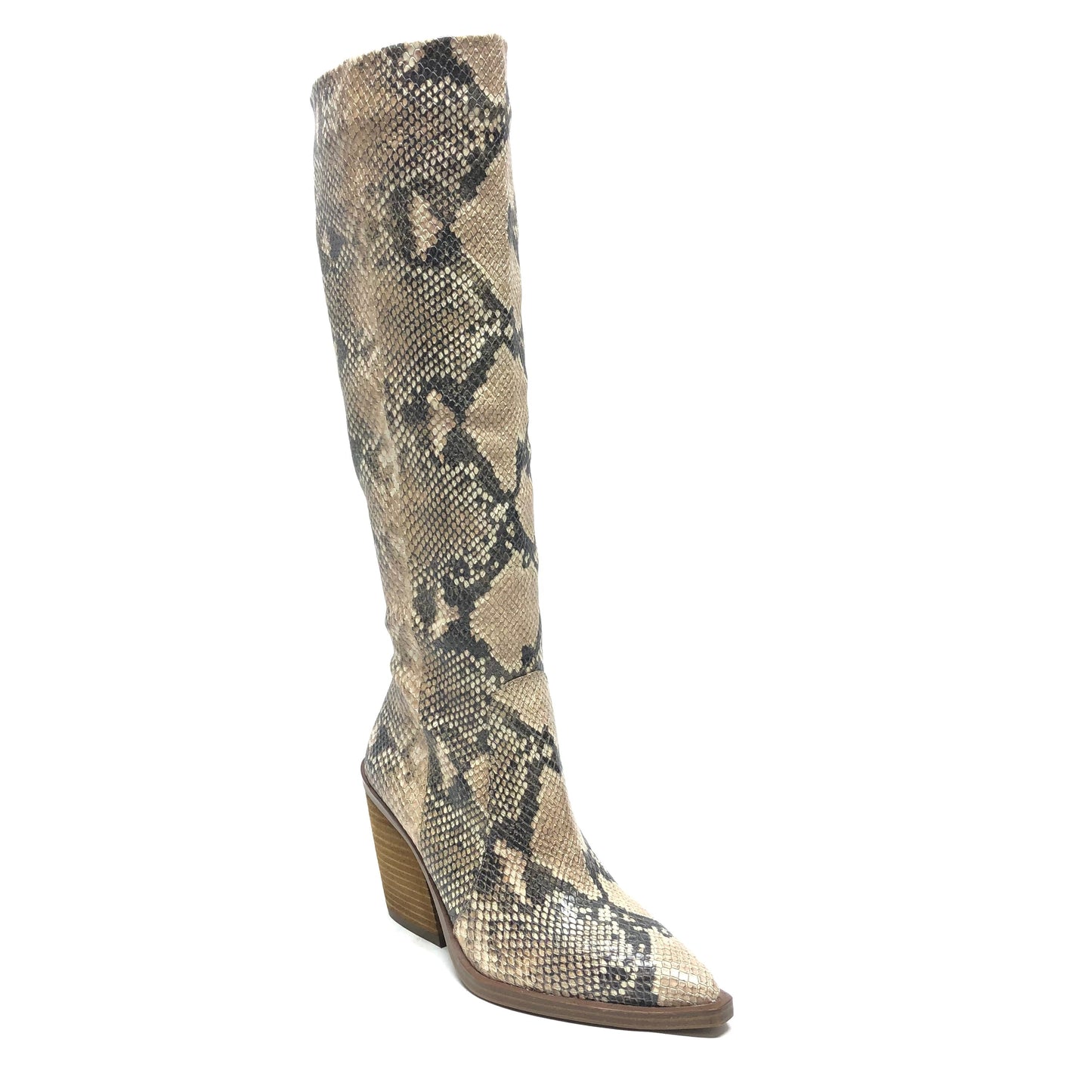 Boots Ankle Heels By Vince Camuto In Snakeskin Print, Size: 7