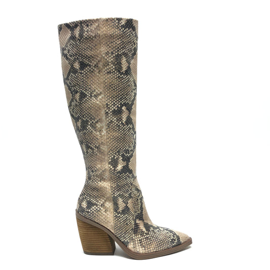 Boots Ankle Heels By Vince Camuto In Snakeskin Print, Size: 7