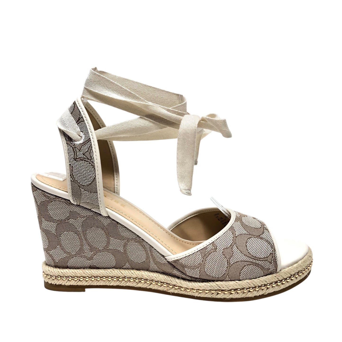 Sandals Designer By Coach In Cream, Size: 8.5