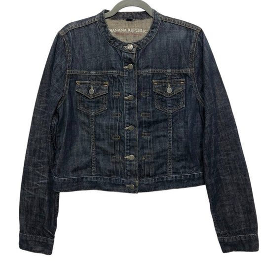 Jacket Denim By Banana Republic In Blue, Size: L