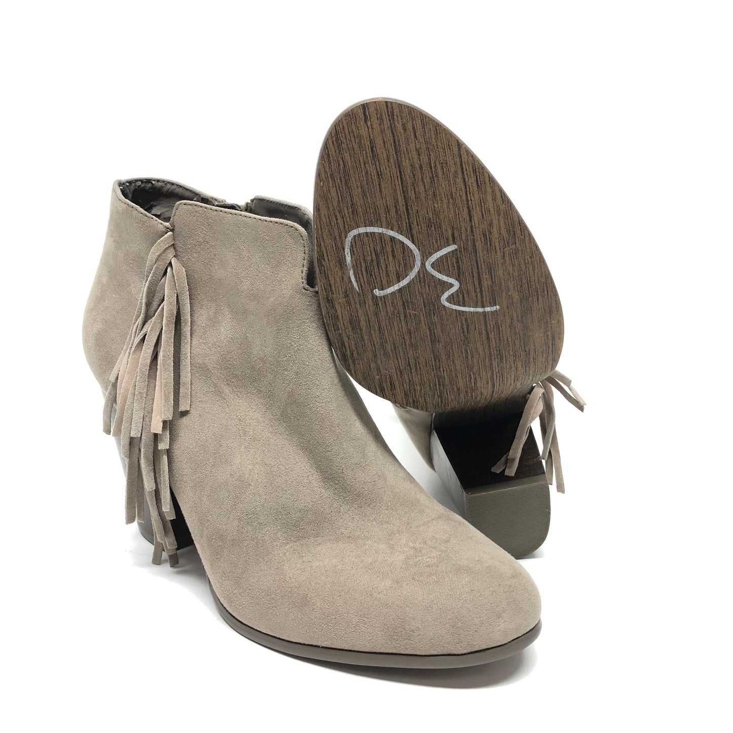 Boots Ankle Heels By Carlos By Carlos Santana In Beige, Size: 8.5