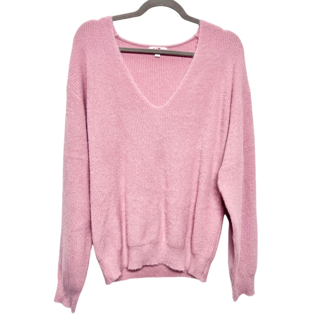 Sweater By Clothes Mentor In Pink, Size: L