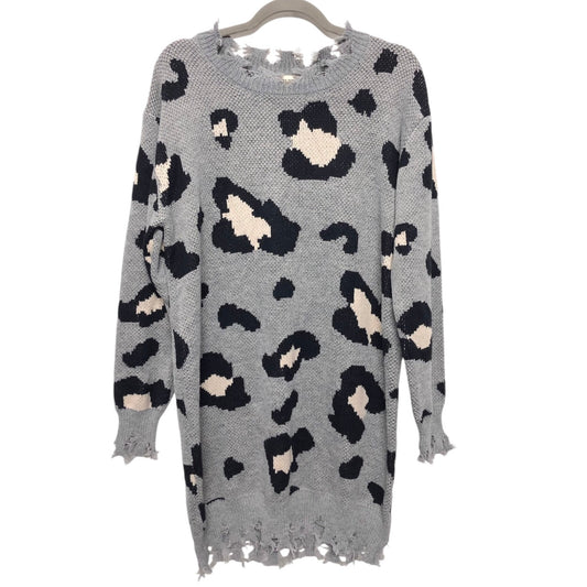 Dress Sweater By Eesome In Leopard Print, Size: L