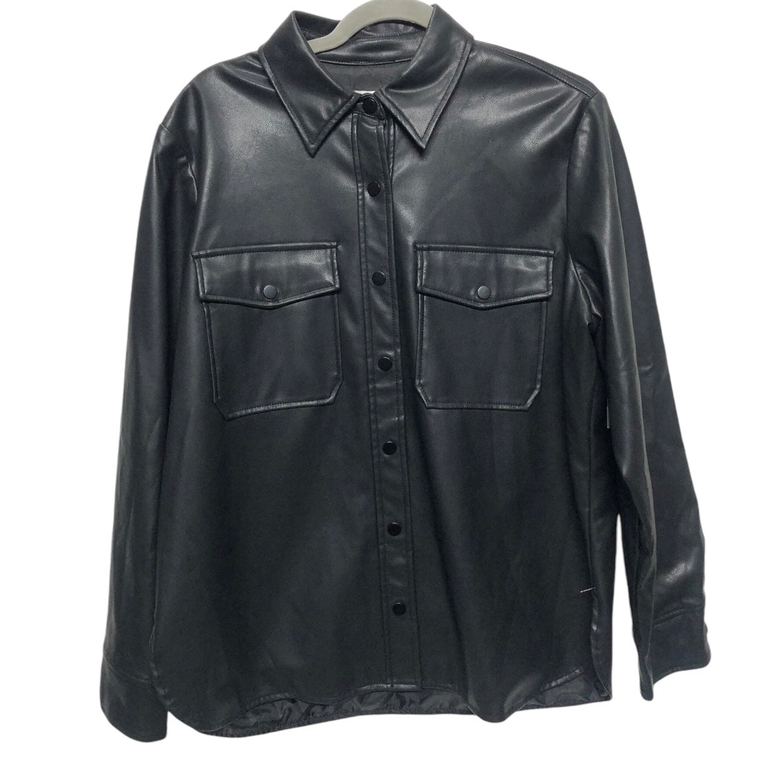 Jacket Shirt By Topshop In Black, Size: M