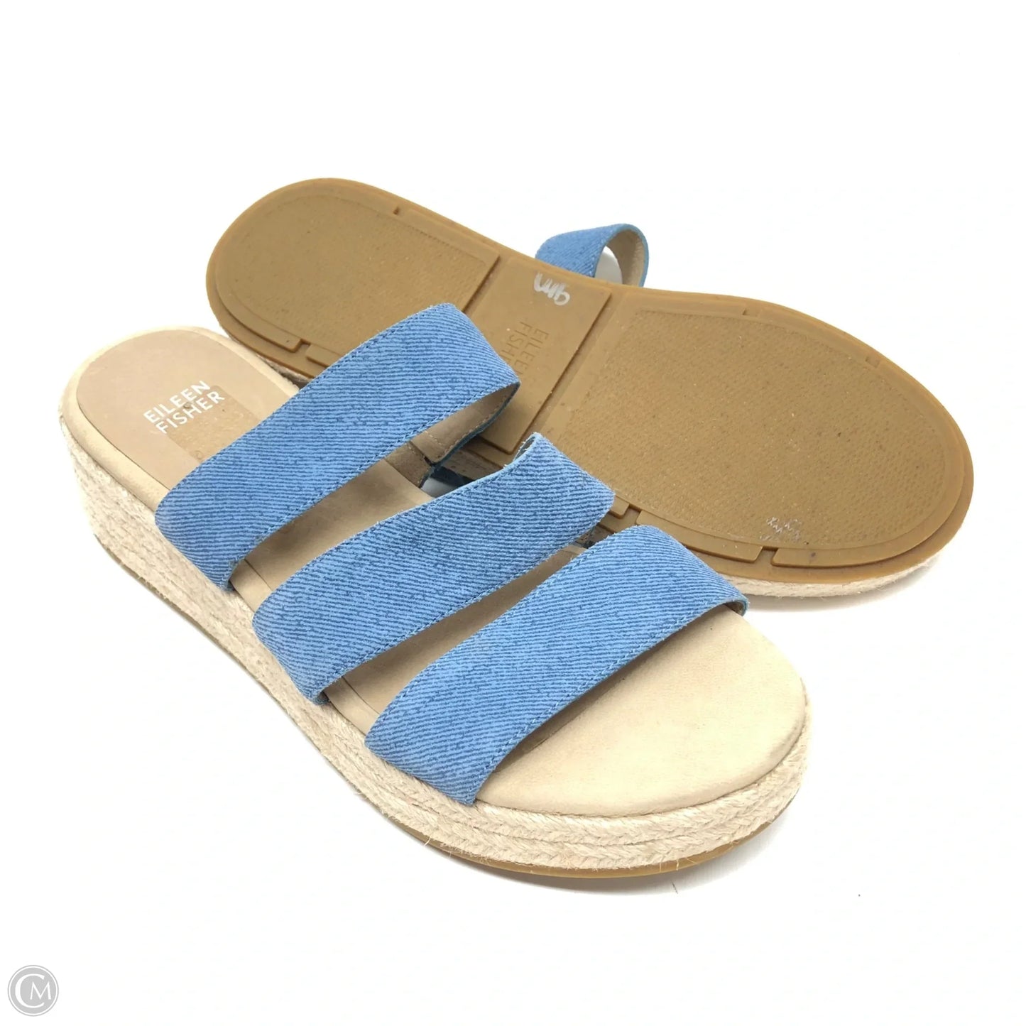 Shoes Heels Platform By Eileen Fisher In Blue & Tan, Size: 9