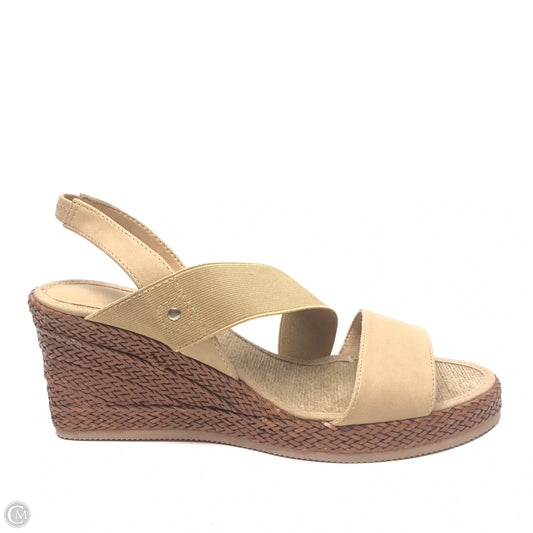 Shoes Heels Wedge By Adrienne Vittadini In Tan, Size: 9.5