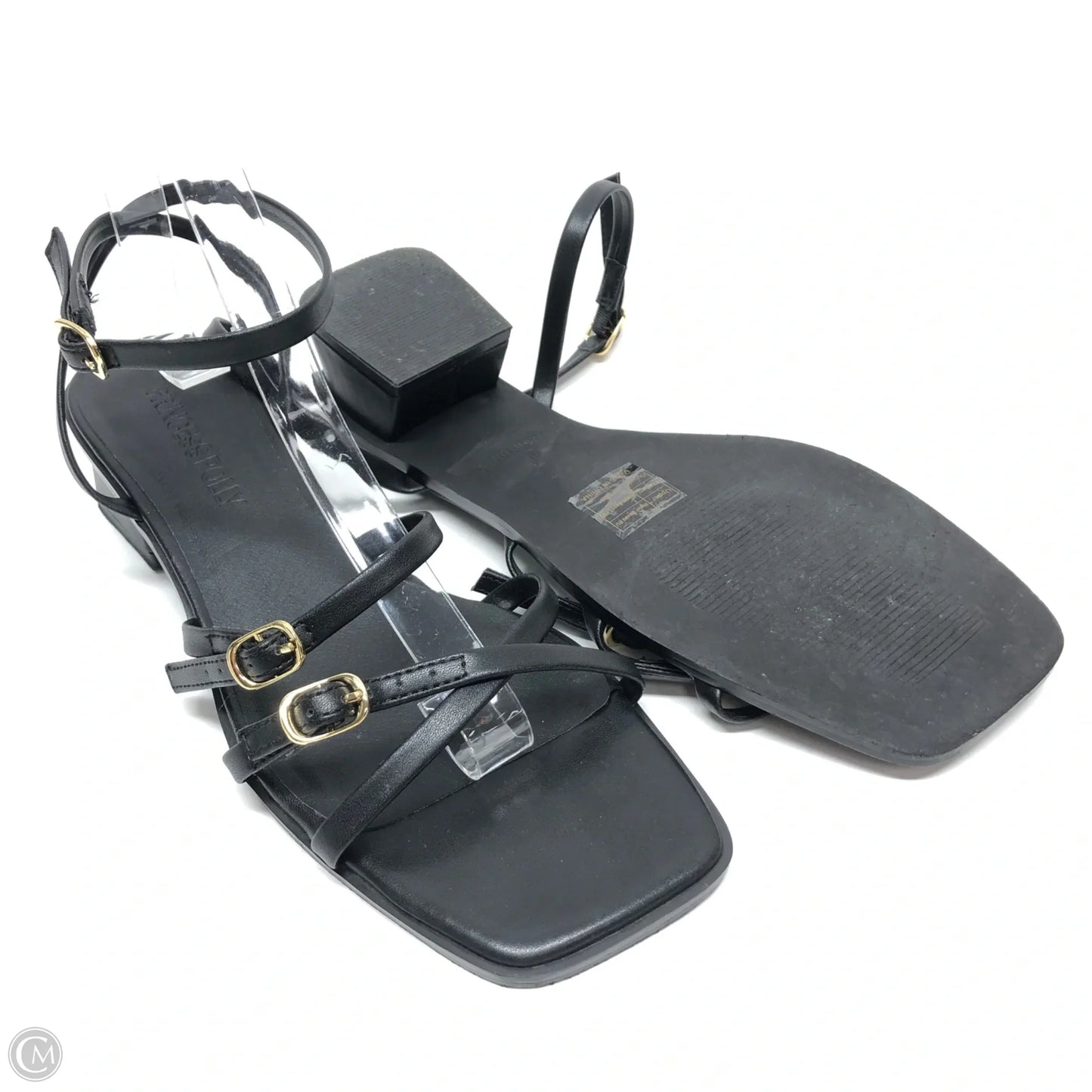 Sandals Heels Block By Princess Polly In Black, Size: 8