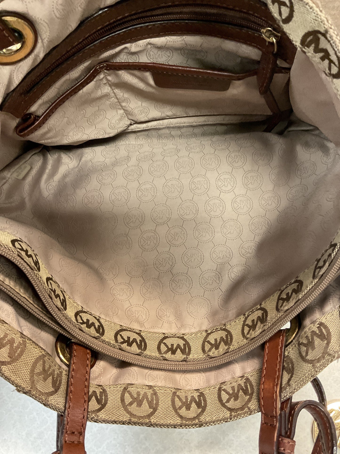 Handbag Designer By Michael Kors In Brown, Size:Medium