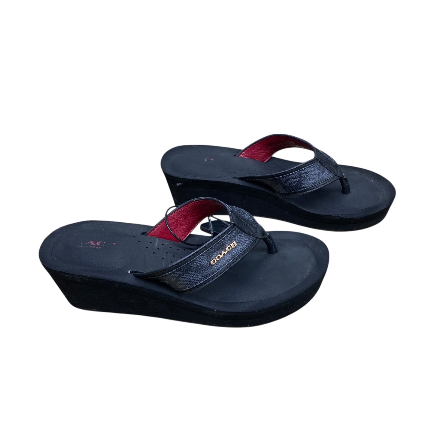 Sandals Designer By Coach In Black, Size:6.5