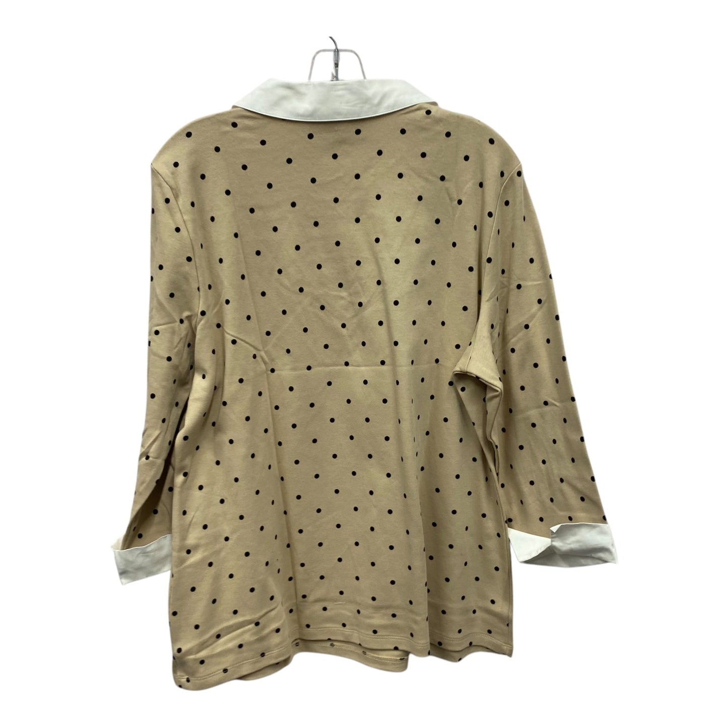 Top Ls By Karen Scott In Tan & White, Size:1X