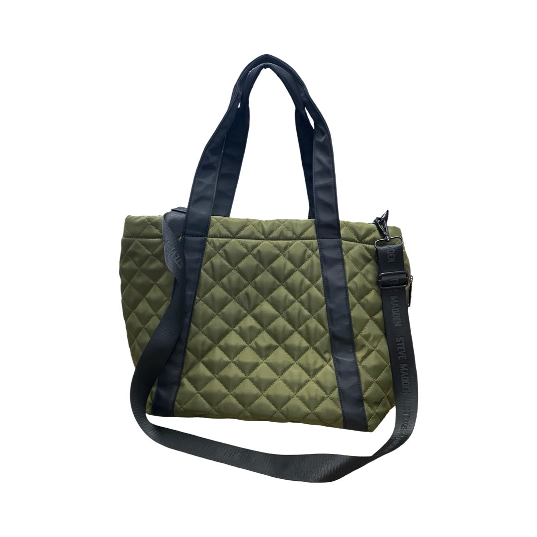 Tote By Steve Madden In Black & Green, Size:Large