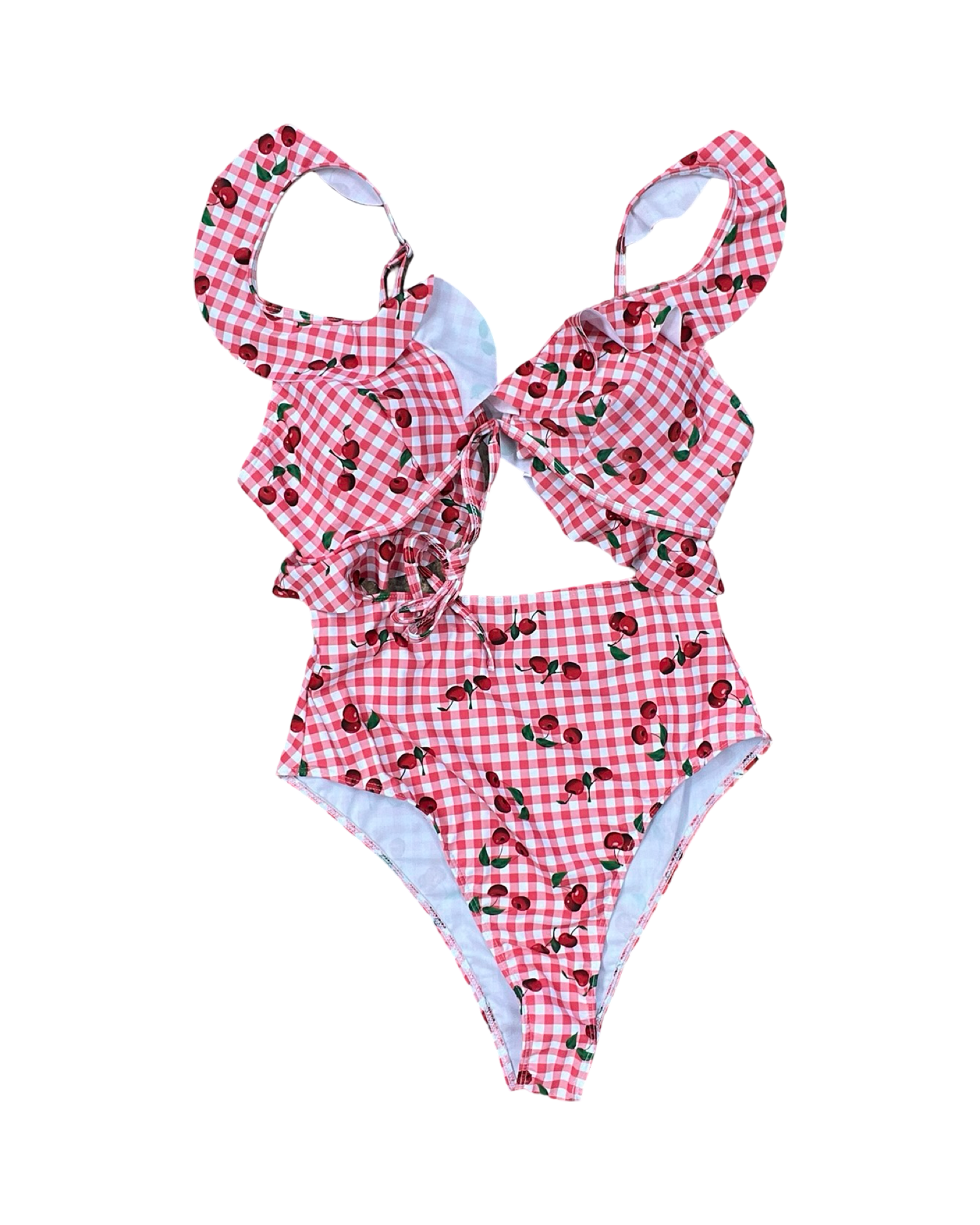 Swimsuit By Clothes Mentor In Red & White, Size:L