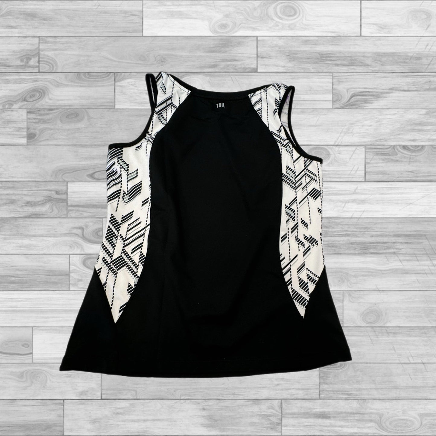 Athletic Tank Top By Tail In Black & White, Size: S