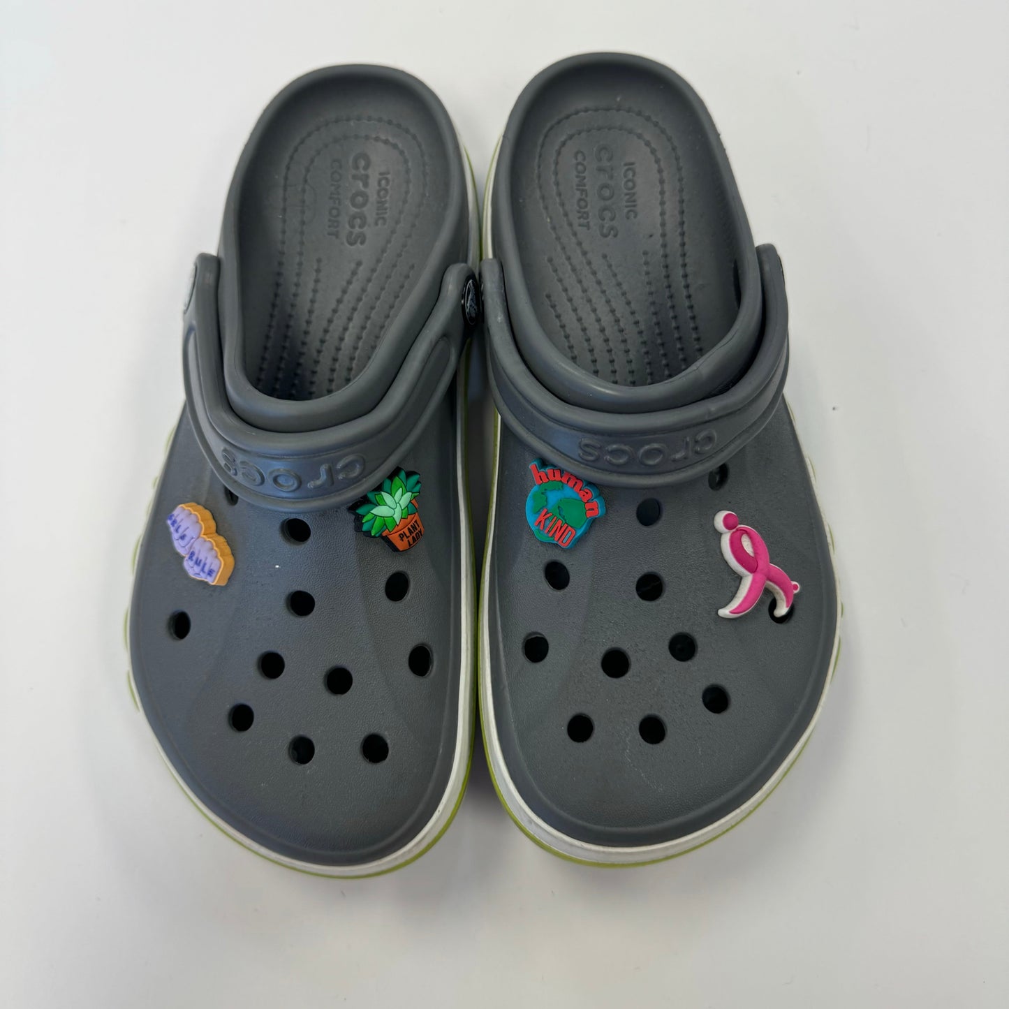 Grey Shoes Athletic Crocs, Size 8