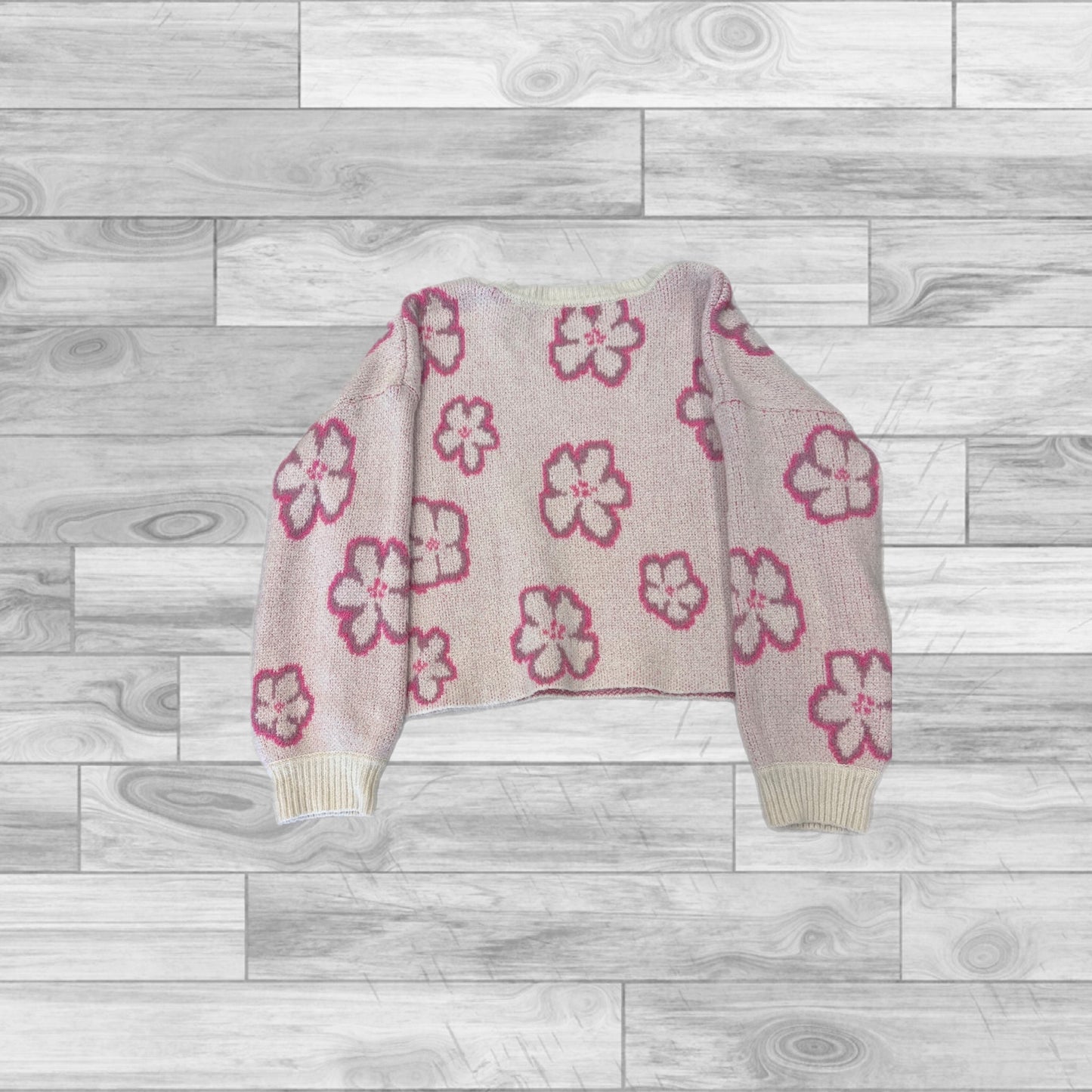 Pink & White Sweater Pink Rose, Size L