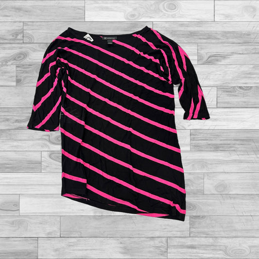 Top 3/4 Sleeve By Inc In Black & Pink, Size: M