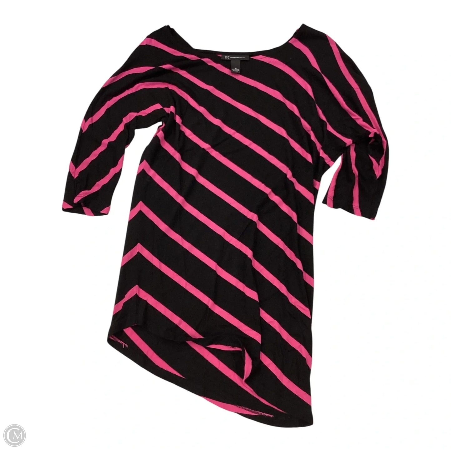 Top 3/4 Sleeve By Inc In Black & Pink, Size: M