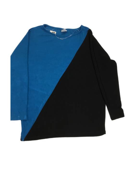 Top Long Sleeve By Chicos In Black & Blue, Size: 0r